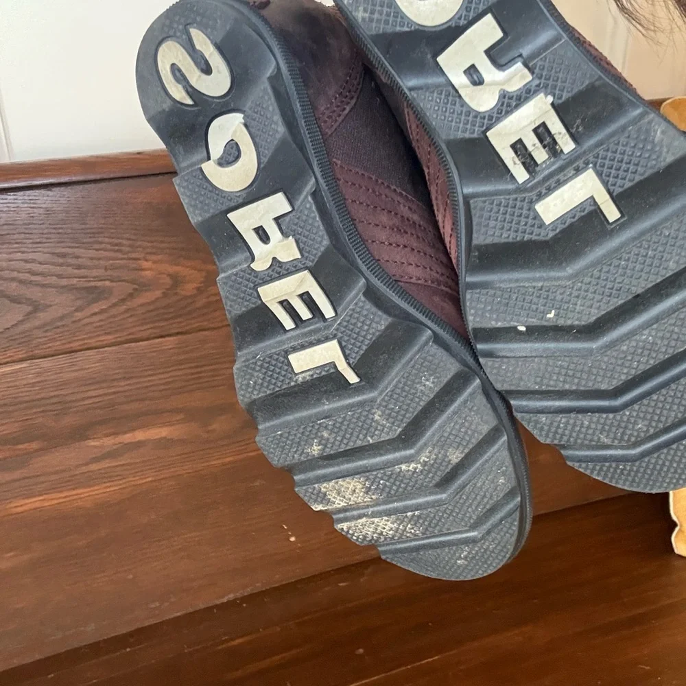 Sorel Burgundy Lace-Up Wedge Boots - Picture 5 of 5